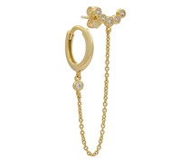 By Adina Eden Stud And Chain Earring in Metallic Gold.