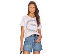 Lauren Moshi T-SHIRT MIT MOTIV CROFT SPLATTER KISS in White