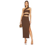 Lama Jouni KLEID BANDAGE in Tan