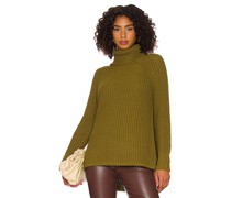 525 STRICK TURTLENECK SHAKER PULLOVER in Olive