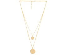 joolz by Martha Calvo ZWEILAGIGE HALSKETTE ZODIAC in Metallic Gold.