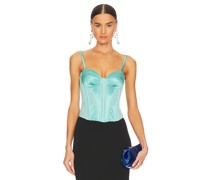 fleur du mal BUSTIER SILK AND MESH in Baby Blue