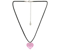 8 Other Reasons Heart Pendant Choker in Pink.
