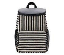 BEIS The Summer Stripe Cooler Backpack in Black.