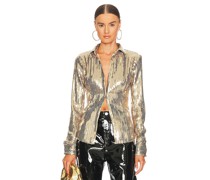 LaQuan Smith HEMD in Metallic Gold