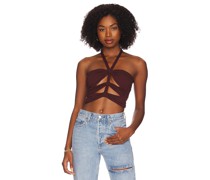h:ours CROP-TOP KAYLA in Chocolate