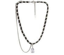 8 Other Reasons Double Chain Pendant Necklace in Black.