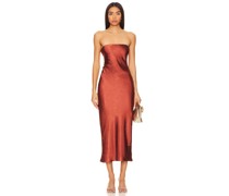 MORE TO COME MAXIKLEID EMMA STRAPLESS in Burnt Orange