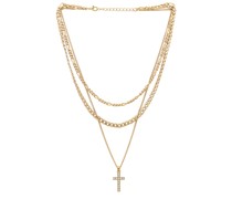 Amber Sceats x REVOLVE Cross Layered Necklace in Metallic Gold.