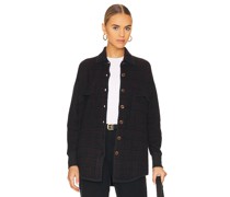 Autumn Cashmere SHACKET PLAID in Navy