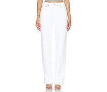 RE/DONE HIGH-RISE-JEANS MIT WEITEM BEIN LOOSE LONG in White