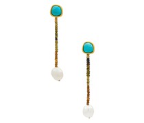 Lizzie Fortunato OHRRINGE TWIN PALMS in Baby Blue.