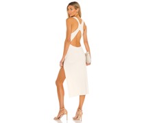 Michael Costello BODYCON-KLEID VARIEGATED RIB in Ivory