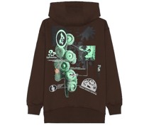 P.A.M. Perks and Mini LÄSSIGER HOODIE MIT KAPUZE MIT FROTTEE in Brown