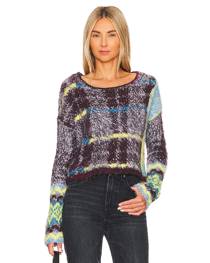 Free People Damen Free People STRICK EMERSON in Burgundy