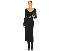 Enza Costa KLEID V-NECK in Black