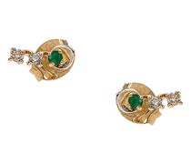 STONE AND STRAND OHRRINGE in Metallic Gold.