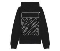 OFF-WHITE HOODIE WAVE OUTLINE DIAGONAL SLIM in Black