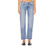 AGOLDE LOW-RISE-JEANS MIT GERADEM BEIN AMBER in Blue