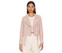 BLANKNYC BIKERJACKE SUEDE MOTO JACKET in Rose
