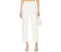 PISTOLA Cassie Crop Super High Rise Straight Crop in Ivory