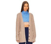 L'Academie CAILEAN CABLE OVERSIZED CARDIGAN CAILEAN in Taupe