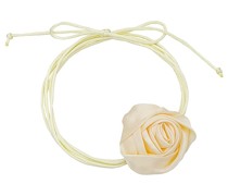 petit moments Rosette Tie Necklace in Cream.