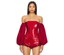 Kim Shui SCHULTERFREIES TOP in Red