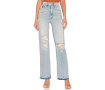 MOTHER HIGH-WAIST-HOSE, GERADER SCHNITT TUNNEL VISION in Blue