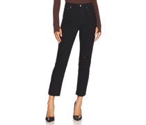 PISTOLA HOSE CHARLIE HIGH RISE CLASSIC STRAIGHT ANKLE in Black