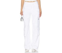 Alice + Olivia Cay Baggy Cargo in White