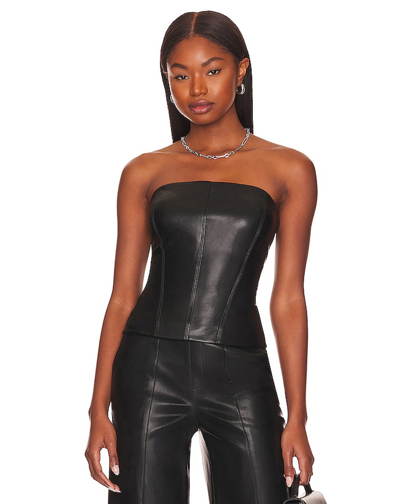 BCBGMAXAZRIA Damen BCBGMAXAZRIA OBERTEIL FAUX LEATHER in Black