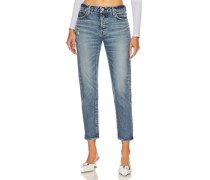 Moussy Vintage Avenal Tapered Mid Rise in Blue