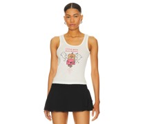 The Laundry Room GERIPPTES TOP LITTLE MISS MALIBOOO in White