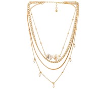 Amber Sceats x REVOLVE Pearl Layered Necklace in Metallic Gold.