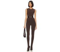 Norma Kamali CATSUIT in Chocolate