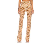 Bec + Bridge HOSE SUNFLOWER CHECK in Burnt Orange