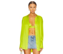 SER.O.YA Cayne Silk Shirt in Green,Yellow