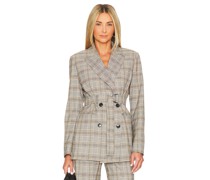 BCBGMAXAZRIA JACKE MIT KAROMUSTER in Neutral