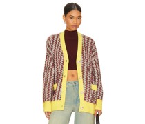 DAYDREAMER Zig Zag Cardigan in Rust