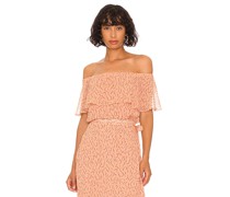 krisa OBERTEIL OFF THE SHOULDER RUFFLE in Peach