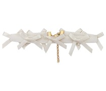 petit moments CHOKER MINI BOW in White.