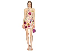 MILLY MINIKLEID HARIET FLORALIS EMBROIDERED in Tan