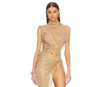 LaQuan Smith BODY in Metallic Gold