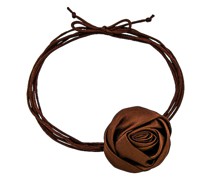 petit moments Rosette Tie Necklace in Brown.
