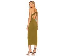 Not Yours To Keep MIDI-KLEID MARY in Olive