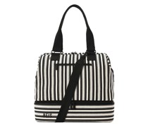 BEIS The Summer Stripe Mini Weekend Bag in Black.