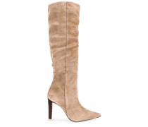 BLACK SUEDE STUDIO BOOT AMAL SLOUCH in Taupe