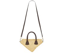 SENSI STUDIO DREIECKIGE HANDTASCHE AUS STROH in Neutral.