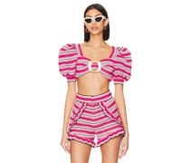 PatBO OBERTEIL STRIPED CROCHET in Pink